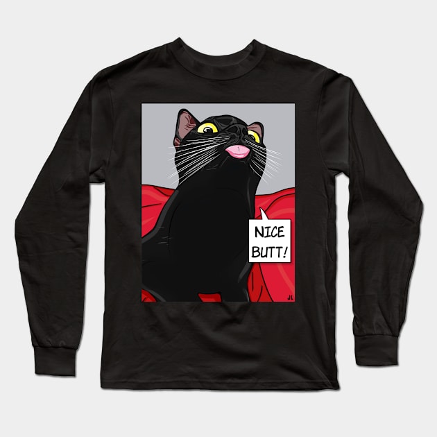 Nice Butt (Cat) Long Sleeve T-Shirt by JasonLloyd